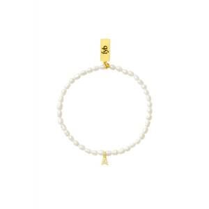 NEW FYB JEWELRY women's pearl identity bracelet in white/gold